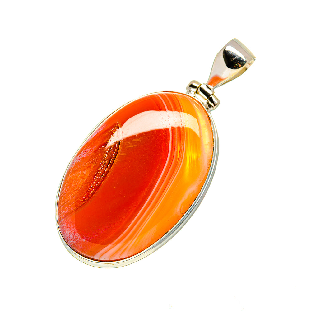 Orange Botswana Agate Pendants handcrafted by Anasilvercos - PD753468