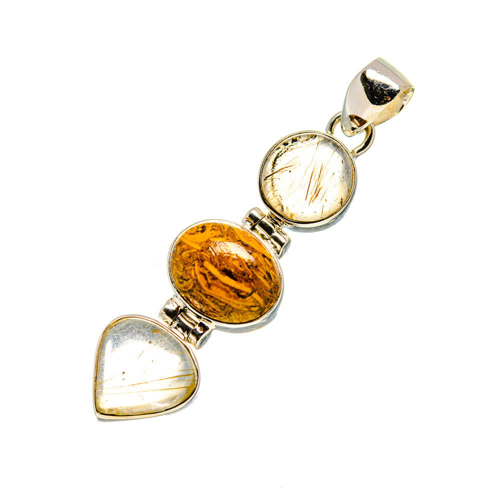 Rutilated Quartz Pendants handcrafted by Anasilvercos - PD753471