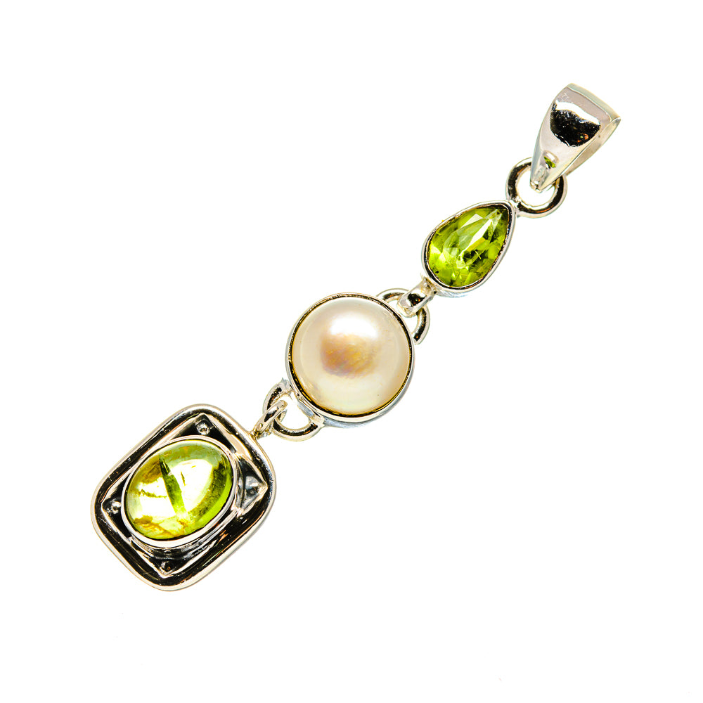 Green Tourmaline Pendants handcrafted by Anasilvercos - PD753495