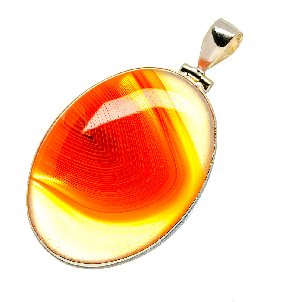 Orange Botswana Agate Pendants handcrafted by Anasilvercos - PD753501