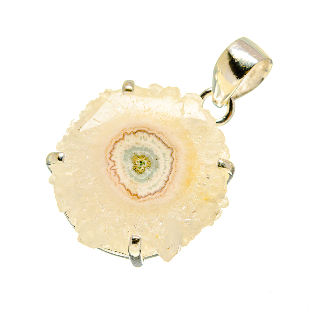 White Solar Quartz Pendants handcrafted by Anasilvercos - PD753573