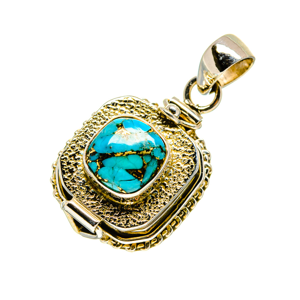 Blue Copper Composite Turquoise Pendants handcrafted by Anasilvercos - PD753584