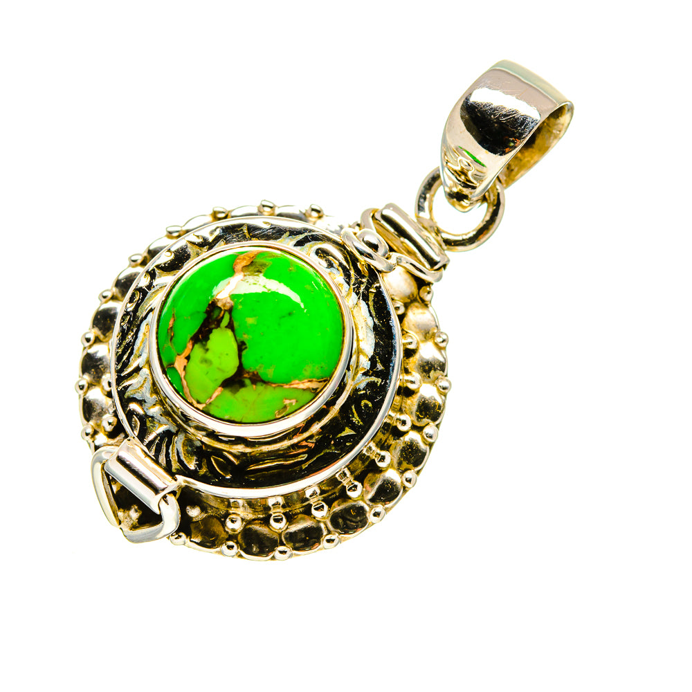 Green Copper Composite Turquoise Pendants handcrafted by Anasilvercos - PD753630
