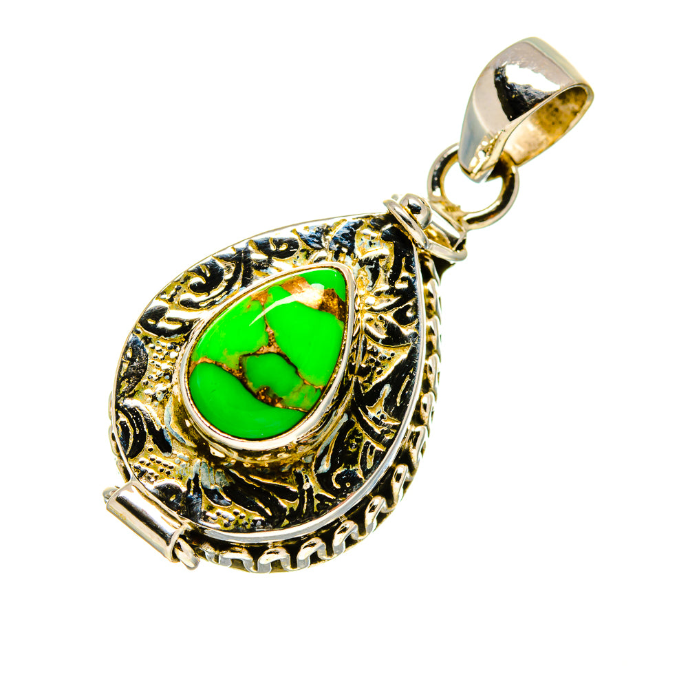 Green Copper Composite Turquoise Pendants handcrafted by Anasilvercos - PD753631