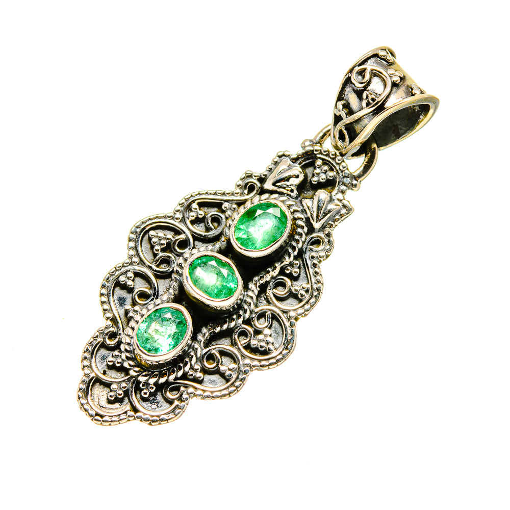 Zambian Emerald Pendants handcrafted by Anasilvercos - PD753706