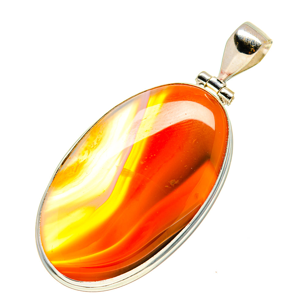 Orange Botswana Agate Pendants handcrafted by Anasilvercos - PD753715