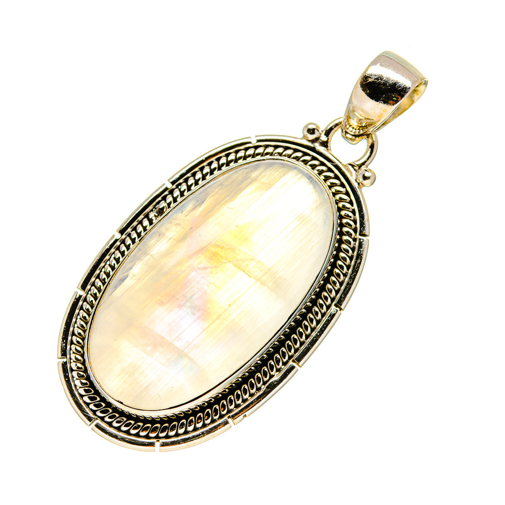 Rainbow Moonstone Pendants handcrafted by Anasilvercos - PD753720