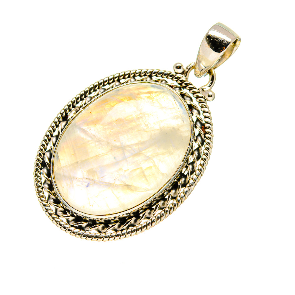 Rainbow Moonstone Pendants handcrafted by Anasilvercos - PD753750