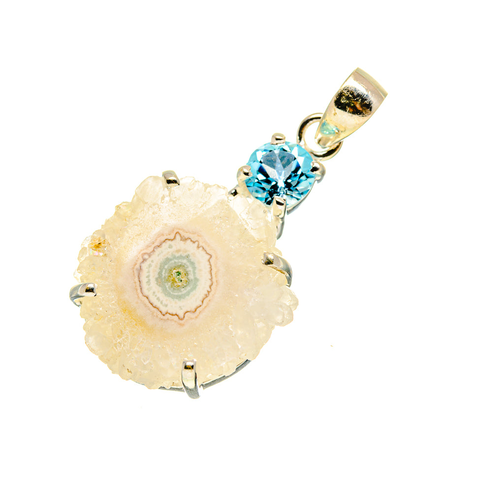 White Solar Quartz Pendants handcrafted by Anasilvercos - PD753861