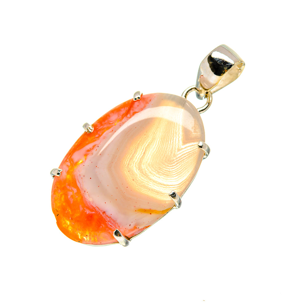 Orange Botswana Agate Pendants handcrafted by Anasilvercos - PD753885
