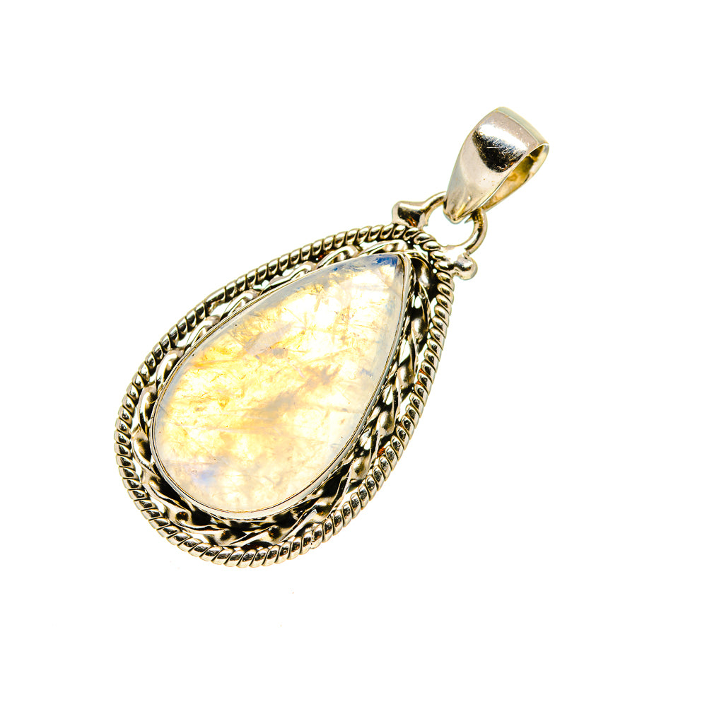 Rainbow Moonstone Pendants handcrafted by Anasilvercos - PD753888