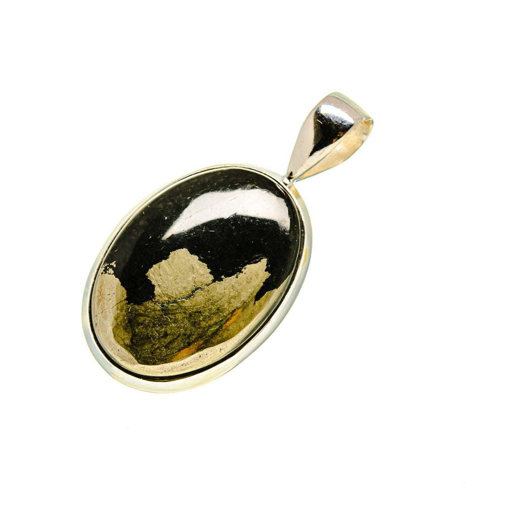 Pyrite In Black Onyx Pendants handcrafted by Anasilvercos - PD753896