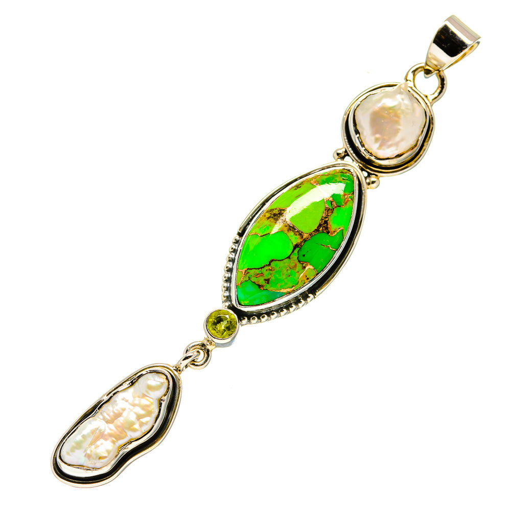 Green Copper Composite Turquoise Pendants handcrafted by Anasilvercos - PD753915