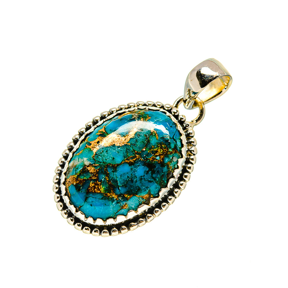 Blue Copper Composite Turquoise Pendants handcrafted by Anasilvercos - PD753955