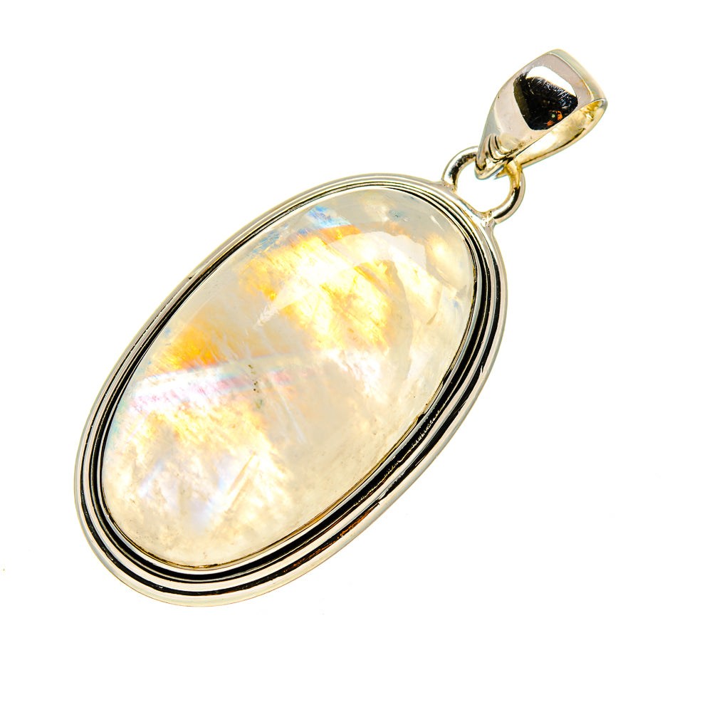 Rainbow Moonstone Pendants handcrafted by Anasilvercos - PD754037