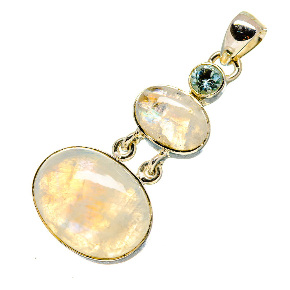 Rainbow Moonstone Pendants handcrafted by Anasilvercos - PD754053