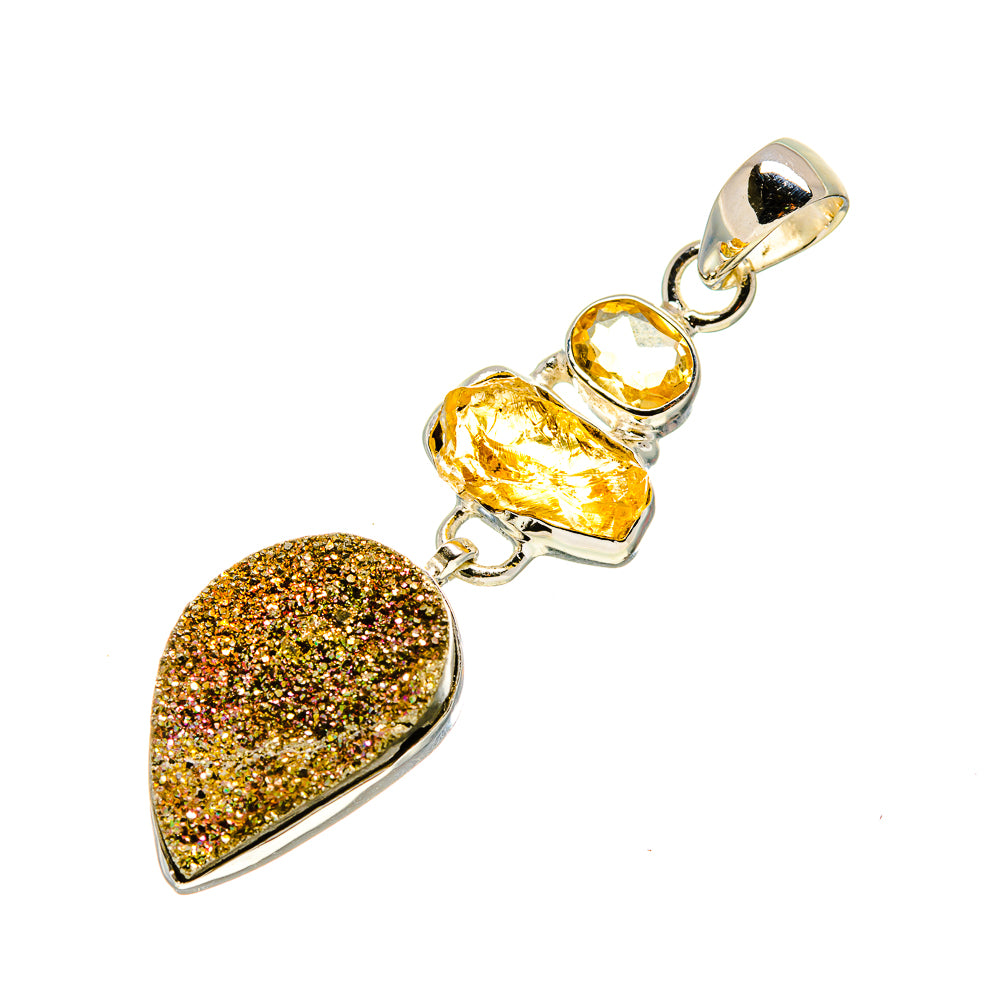 Spectro Pyrite Druzy Pendants handcrafted by Anasilvercos - PD754088