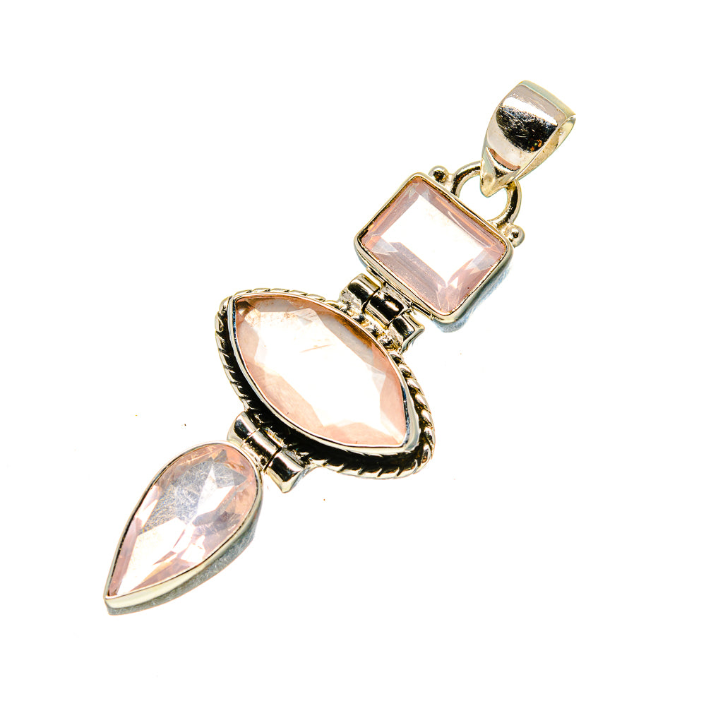 Rose Quartz Pendants handcrafted by Anasilvercos - PD754094