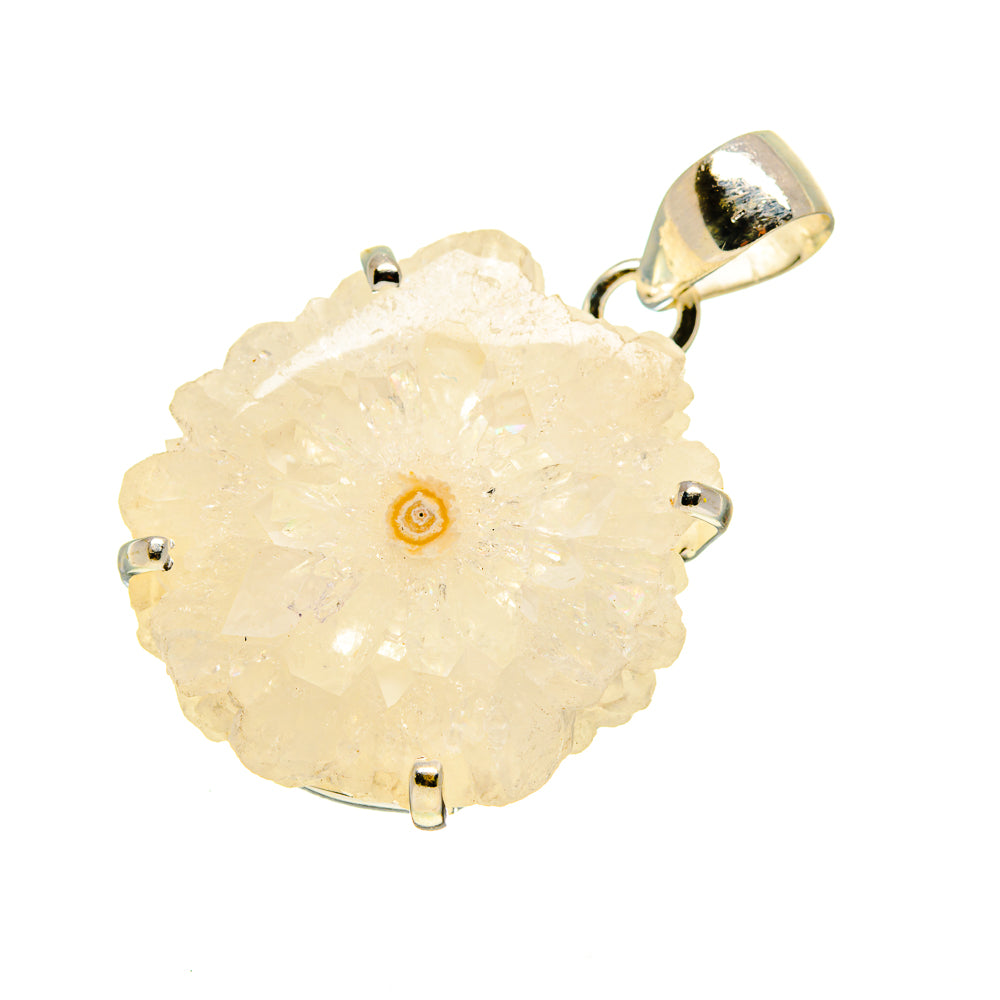 White Solar Quartz Pendants handcrafted by Anasilvercos - PD754166