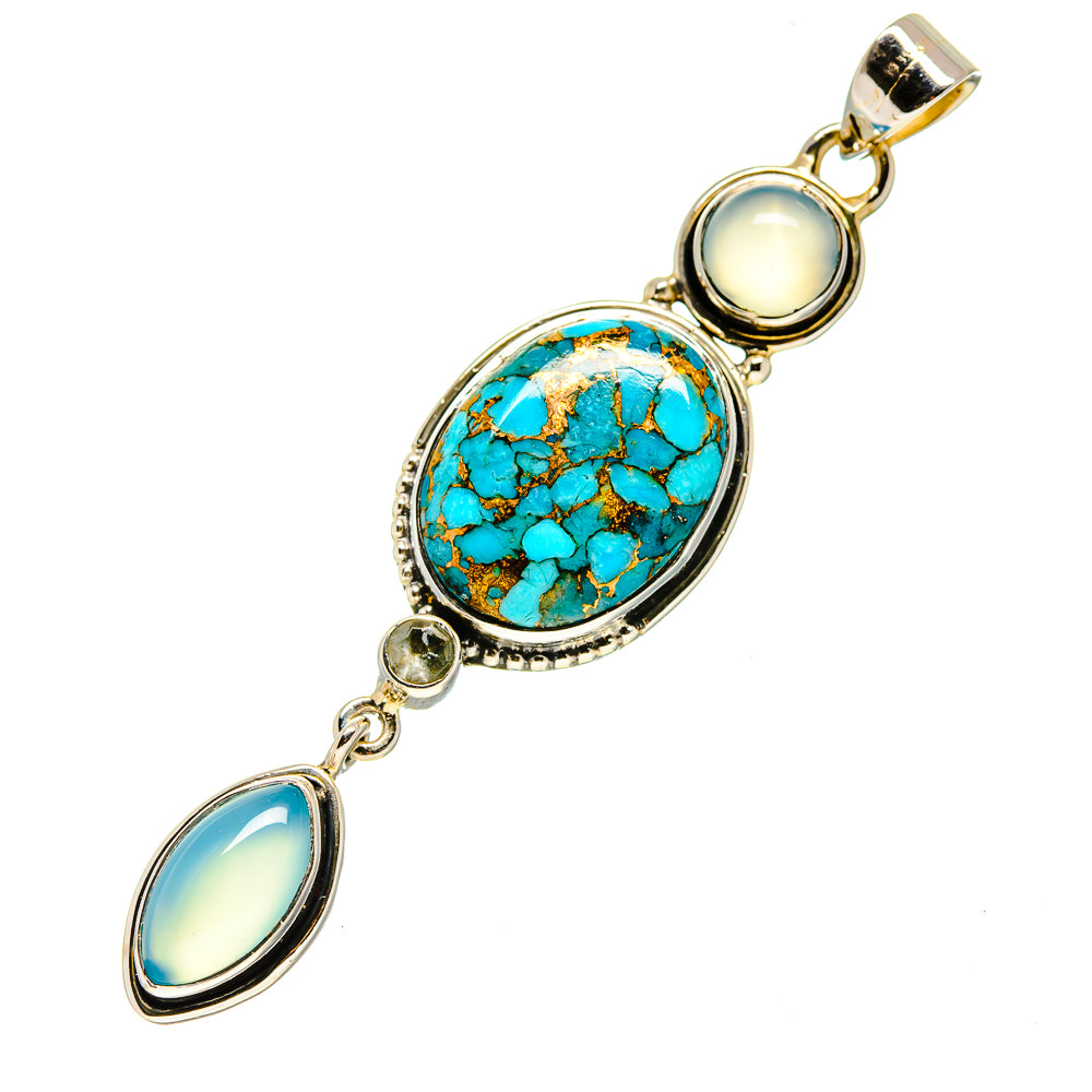 Blue Copper Composite Turquoise Pendants handcrafted by Anasilvercos - PD754260