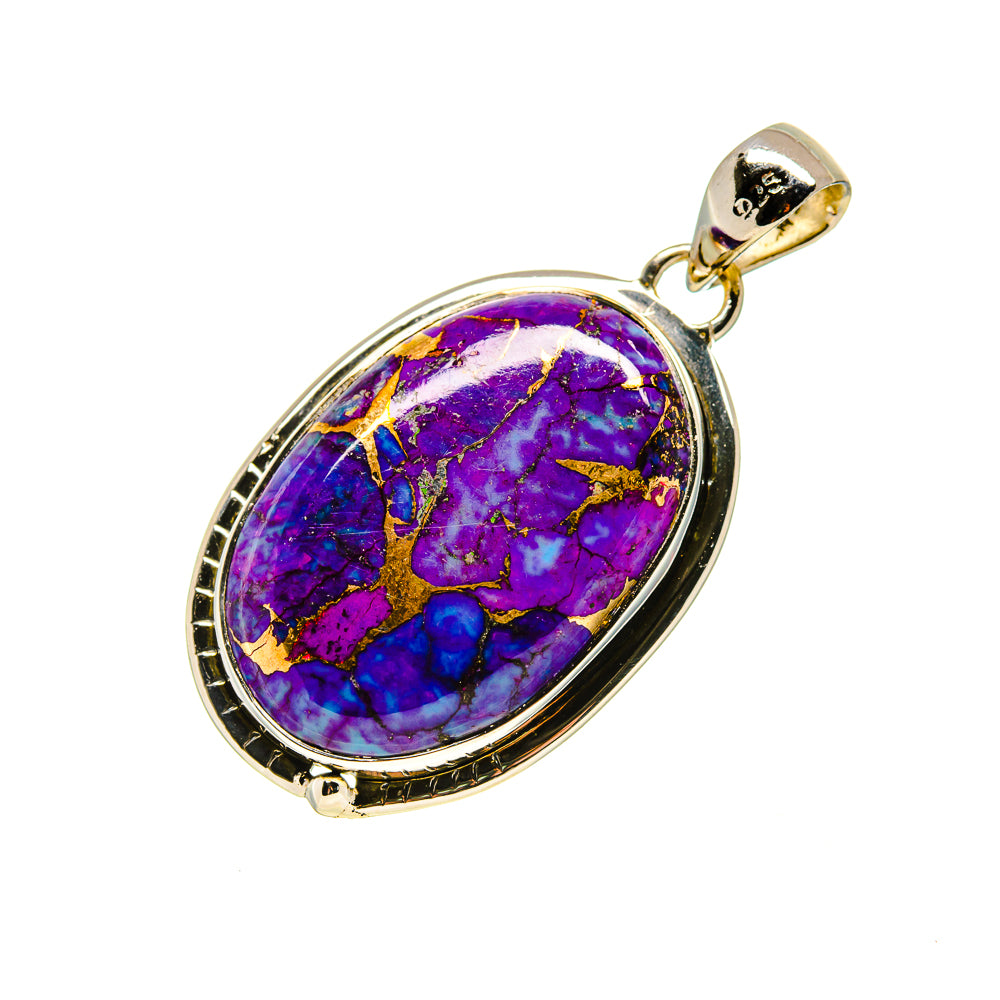 Purple Copper Composite Turquoise Pendants handcrafted by Anasilvercos - PD754297