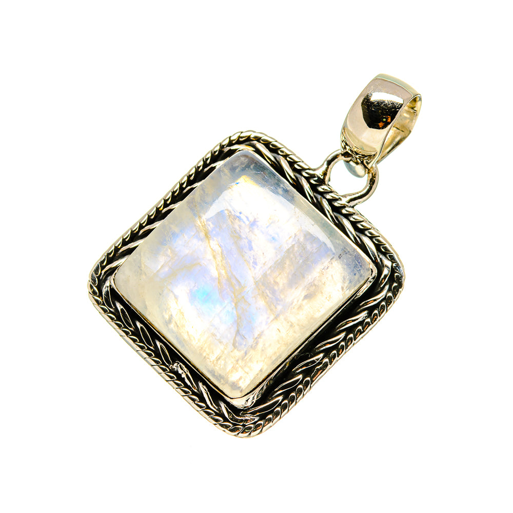 Rainbow Moonstone Pendants handcrafted by Anasilvercos - PD754308