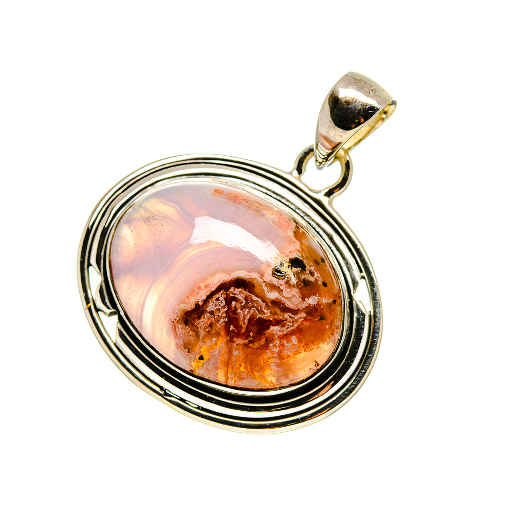 Plume Agate Pendants handcrafted by Anasilvercos - PD754316