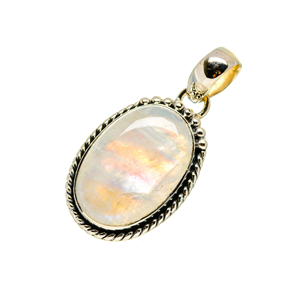Rainbow Moonstone Pendants handcrafted by Anasilvercos - PD754317
