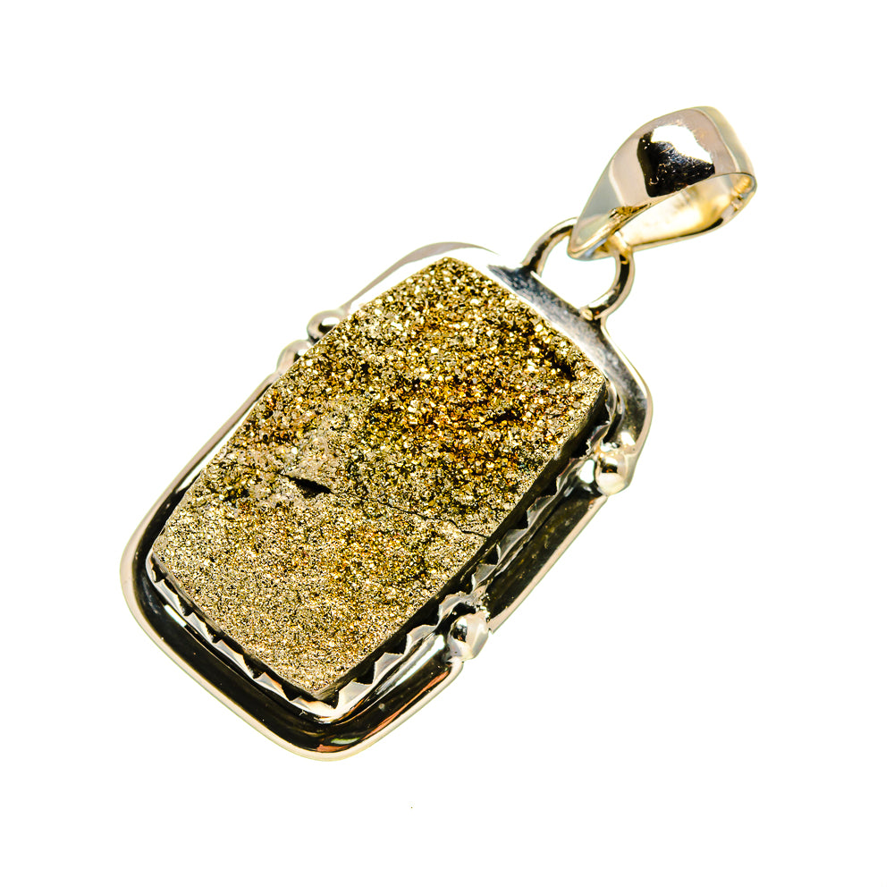 Spectro Pyrite Druzy Pendants handcrafted by Anasilvercos - PD754335 - Photo 2