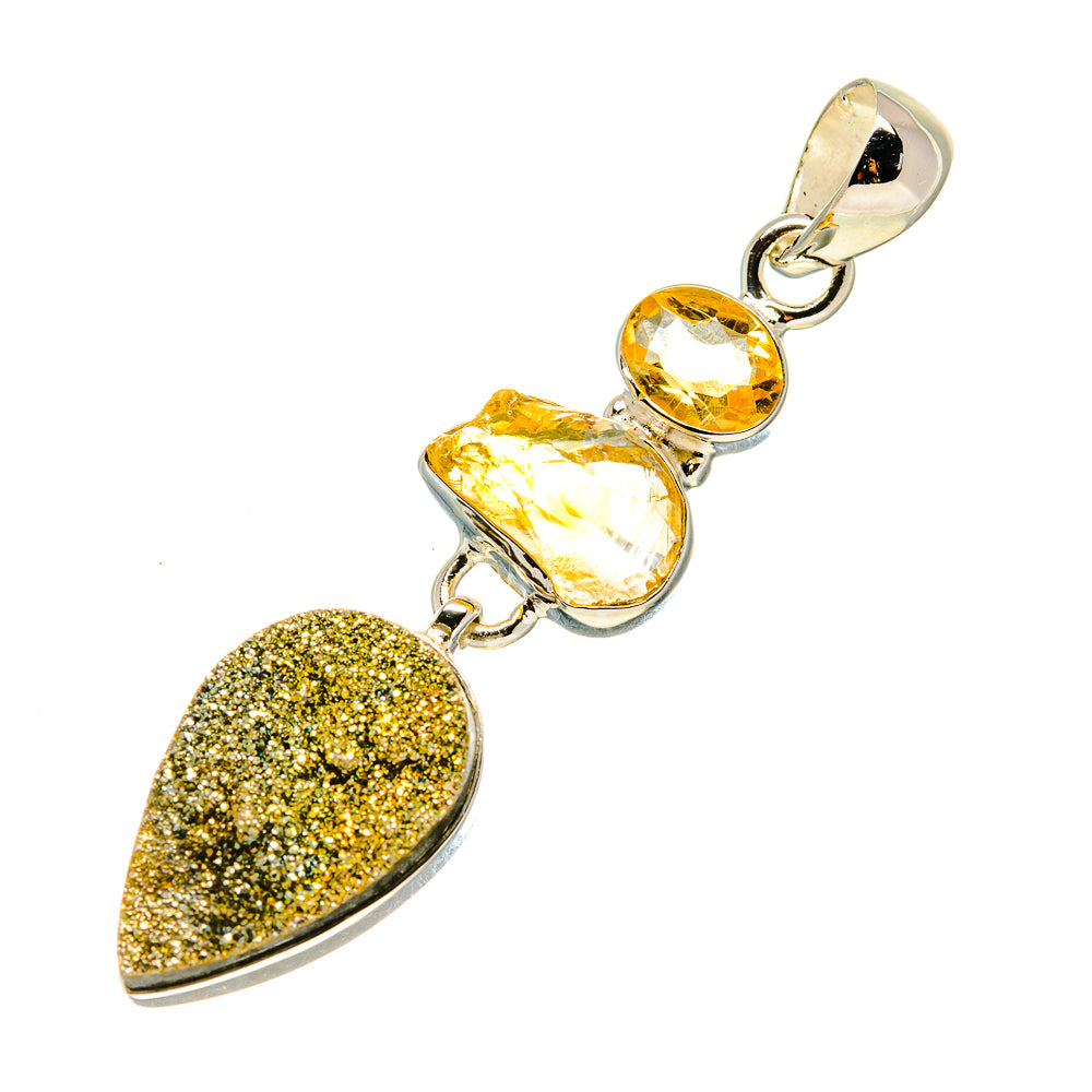 Spectro Pyrite Druzy Pendants handcrafted by Anasilvercos - PD754376