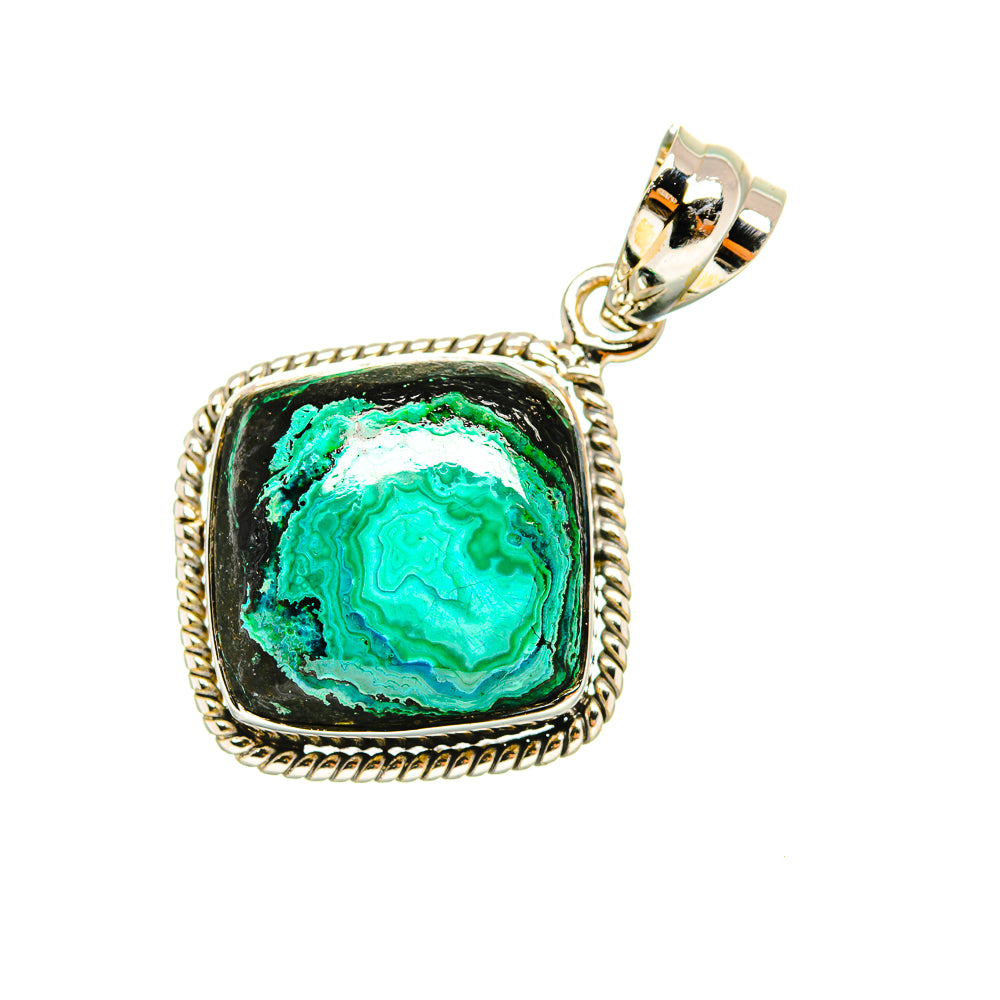 Malachite In Chrysocolla Pendants handcrafted by Anasilvercos - PD7544