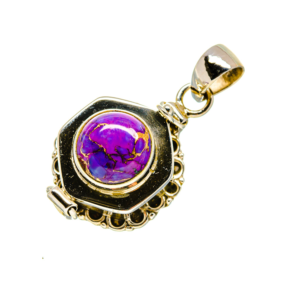 Purple Copper Composite Turquoise Pendants handcrafted by Anasilvercos - PD754401