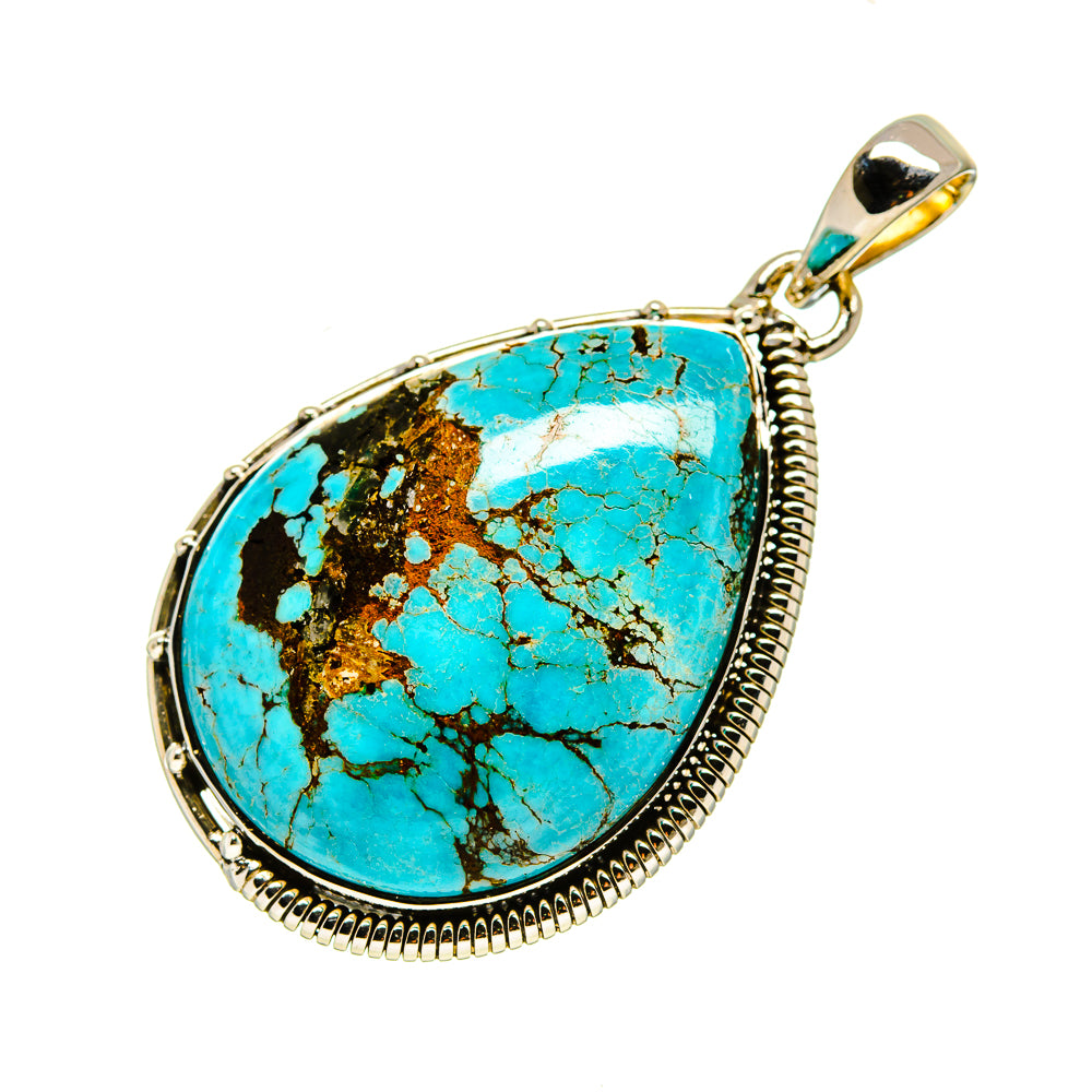 Tibetan Turquoise Pendants handcrafted by Anasilvercos - PD754475