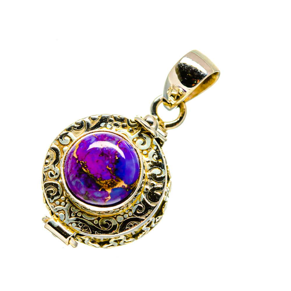Purple Copper Composite Turquoise Pendants handcrafted by Anasilvercos - PD754515