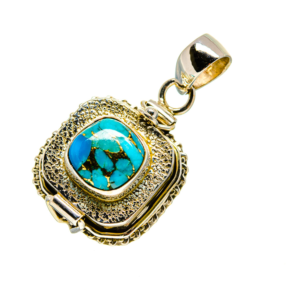 Blue Copper Composite Turquoise Pendants handcrafted by Anasilvercos - PD754532