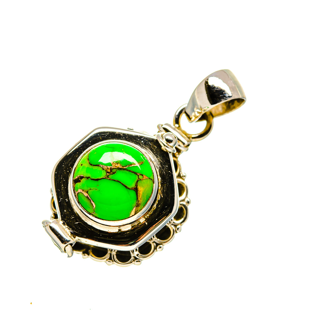 Green Copper Composite Turquoise Pendants handcrafted by Anasilvercos - PD754536