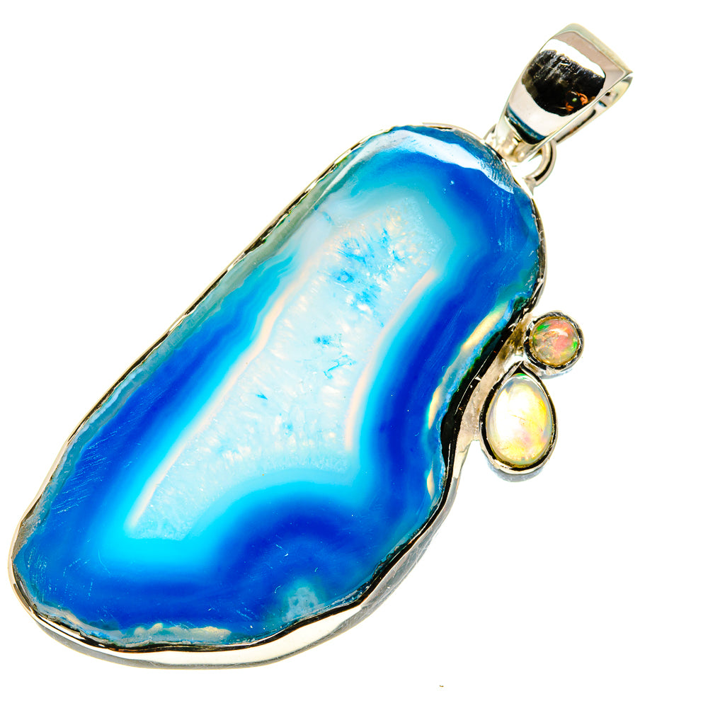 Blue Geode Slice Pendants handcrafted by Anasilvercos - PD754667