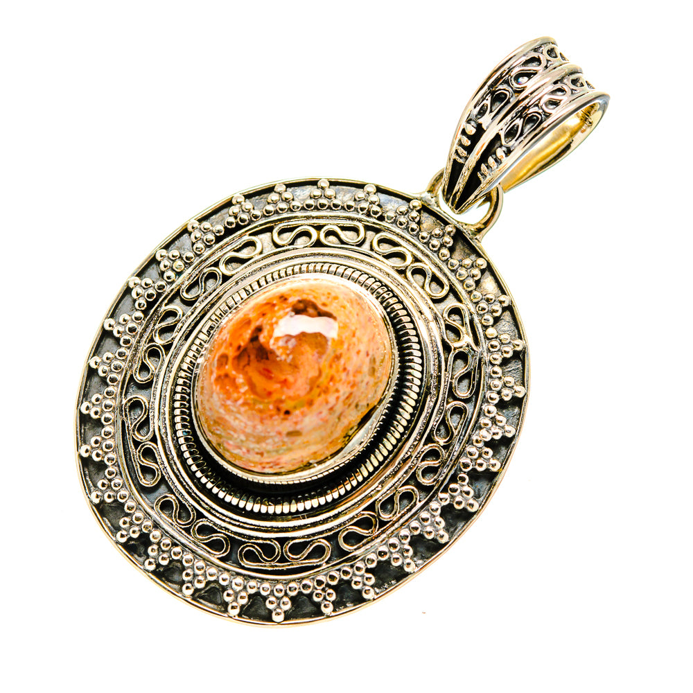 Mexican Fire Opal Pendants handcrafted by Anasilvercos - PD754671