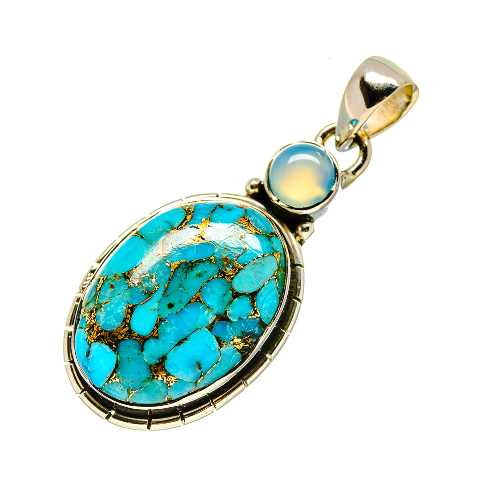 Blue Copper Composite Turquoise Pendants handcrafted by Anasilvercos - PD754735