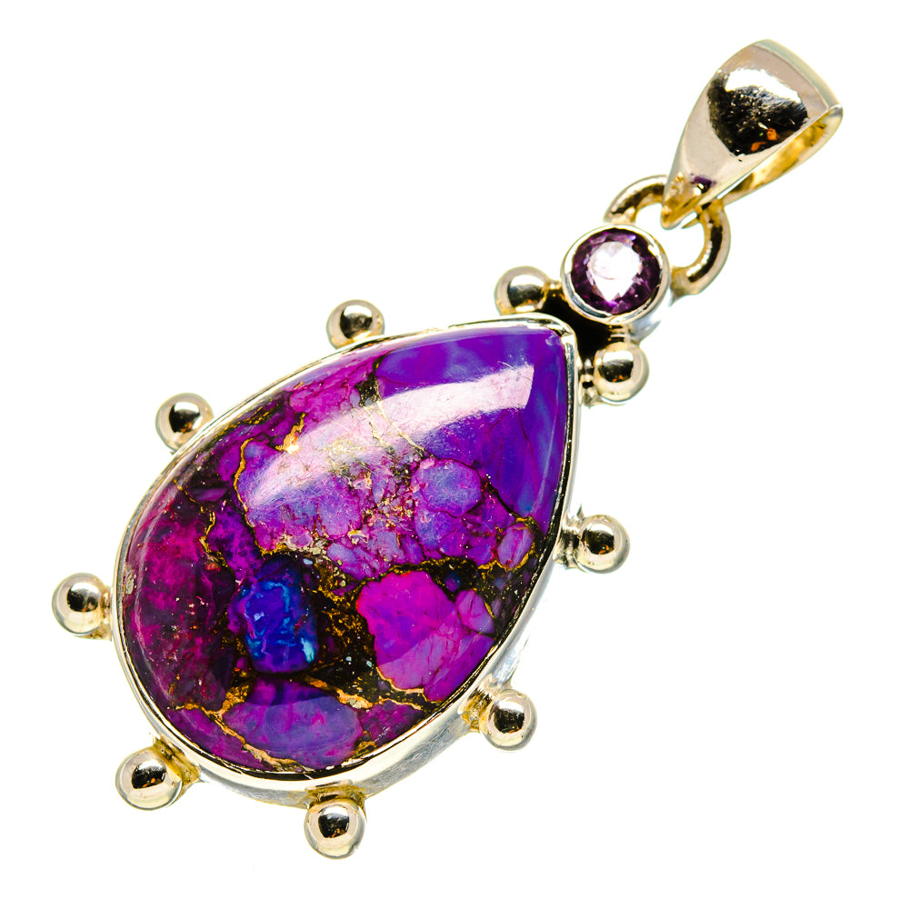 Purple Copper Composite Turquoise Pendants handcrafted by Anasilvercos - PD754760