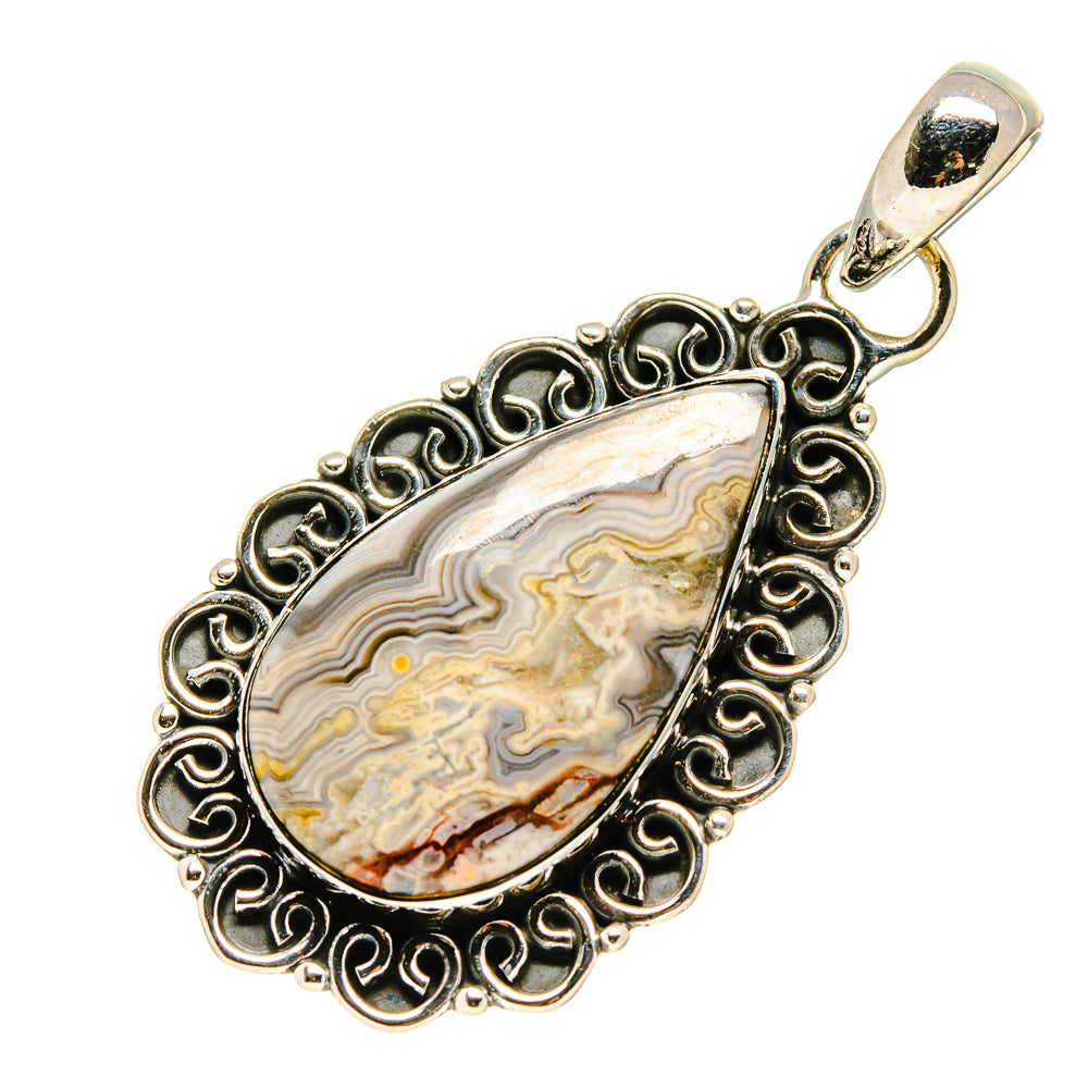 Laguna Lace Agate Pendants handcrafted by Anasilvercos - PD755052