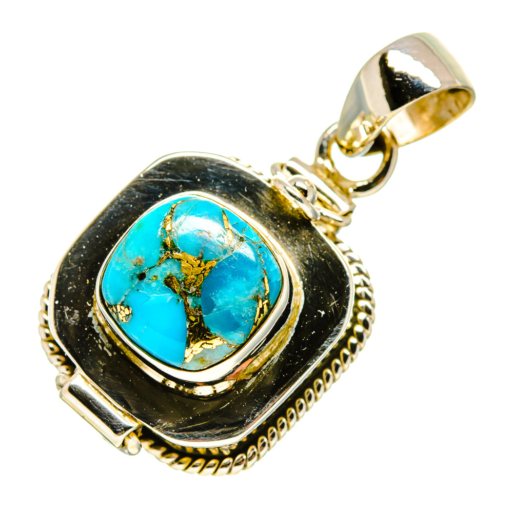 Blue Copper Composite Turquoise Pendants handcrafted by Anasilvercos - PD755093