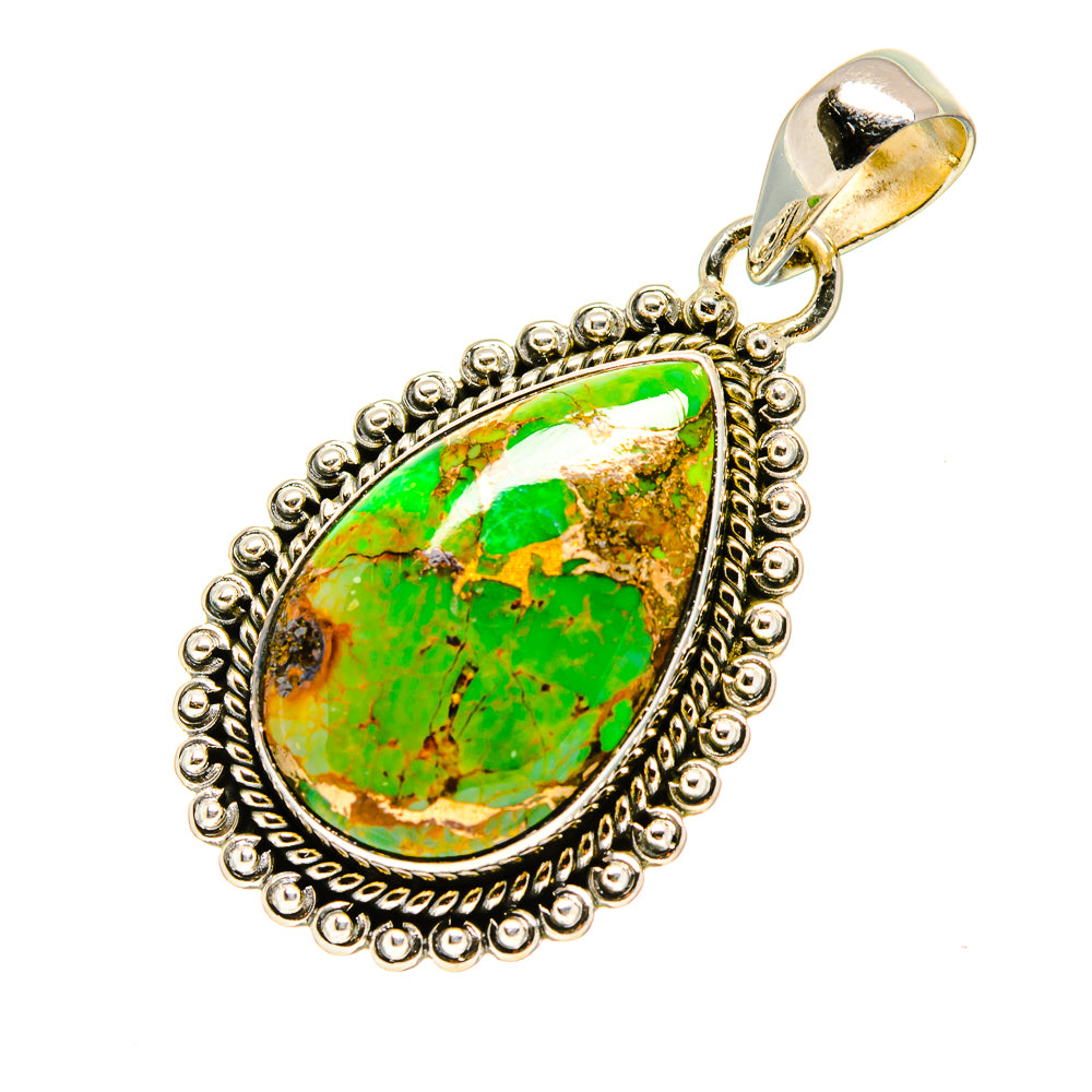 Green Copper Composite Turquoise Pendants handcrafted by Anasilvercos - PD755127