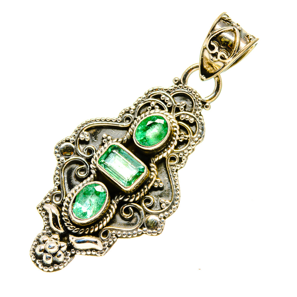 Zambian Emerald Pendants handcrafted by Anasilvercos - PD755194
