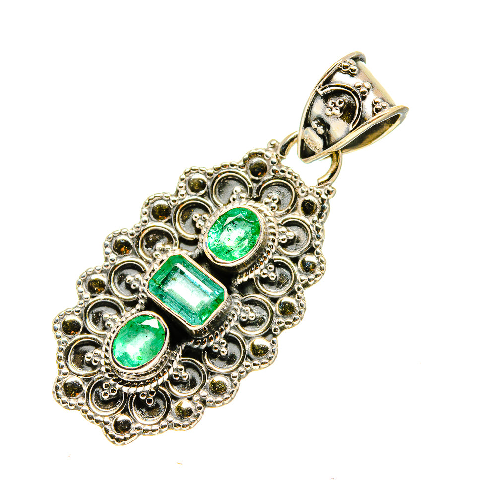 Zambian Emerald Pendants handcrafted by Anasilvercos - PD755196