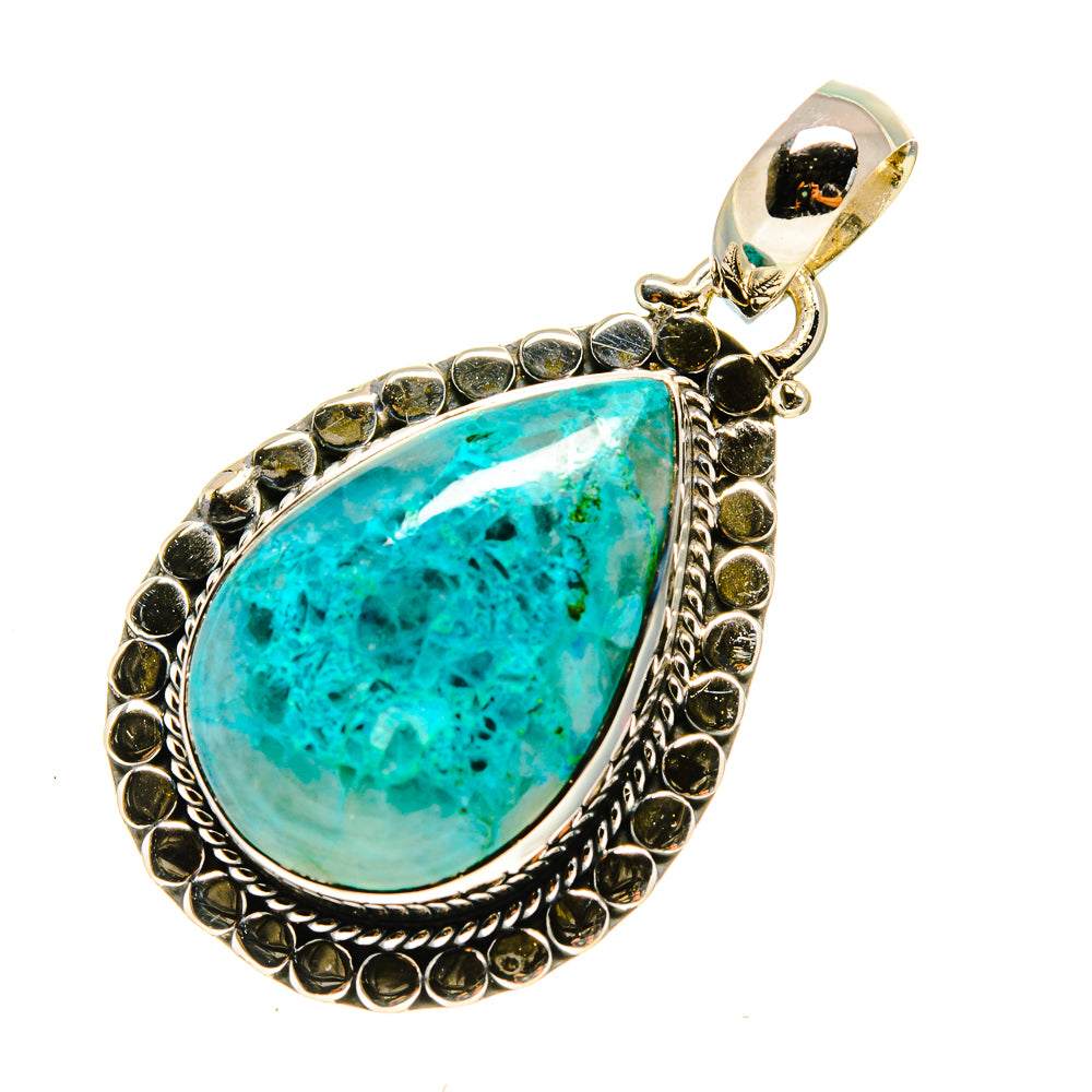 Chrysocolla In Quartz Pendants handcrafted by Anasilvercos - PD755203