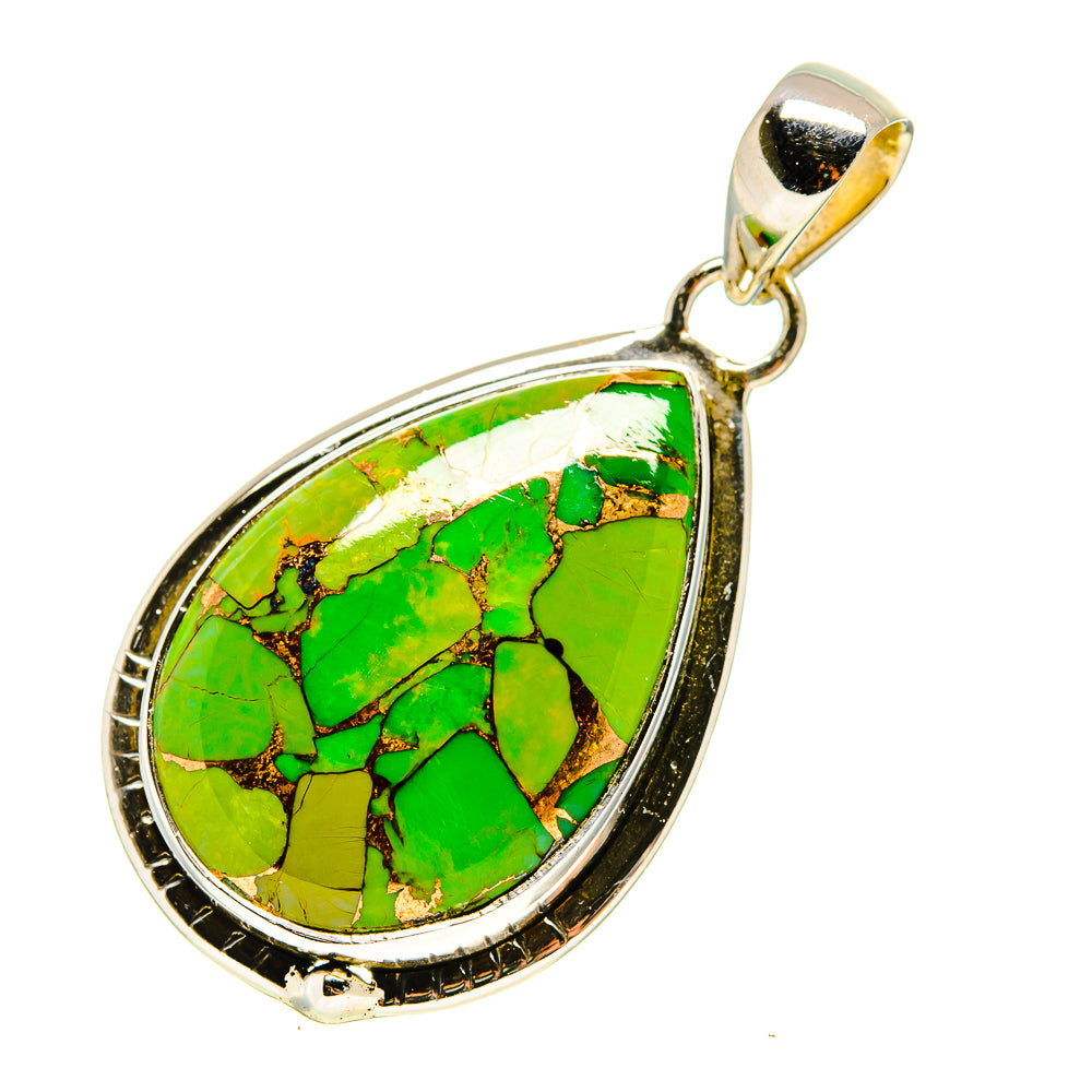 Green Copper Composite Turquoise Pendants handcrafted by Anasilvercos - PD755205