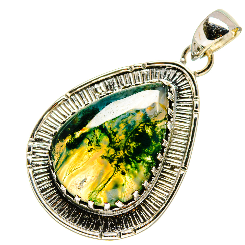Green Moss Agate Pendants handcrafted by Anasilvercos - PD755238
