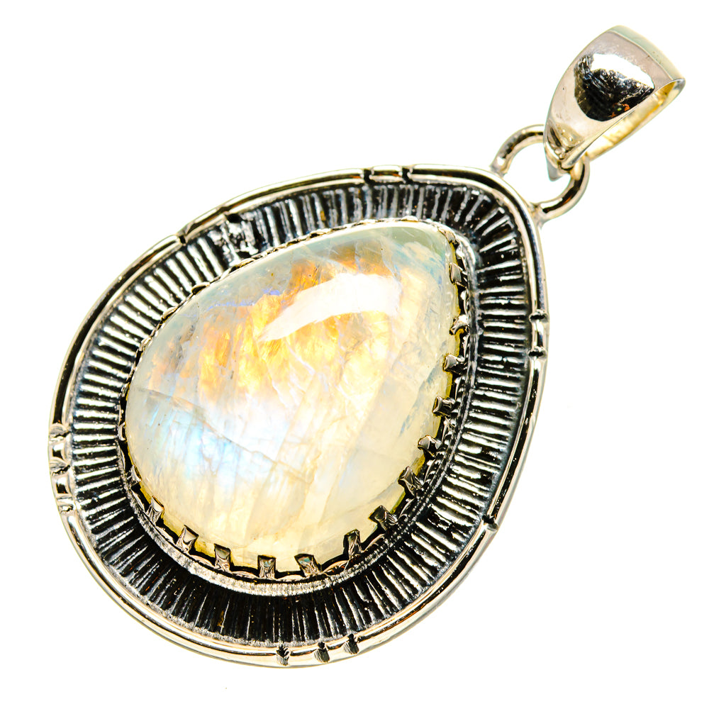 Rainbow Moonstone Pendants handcrafted by Anasilvercos - PD755240