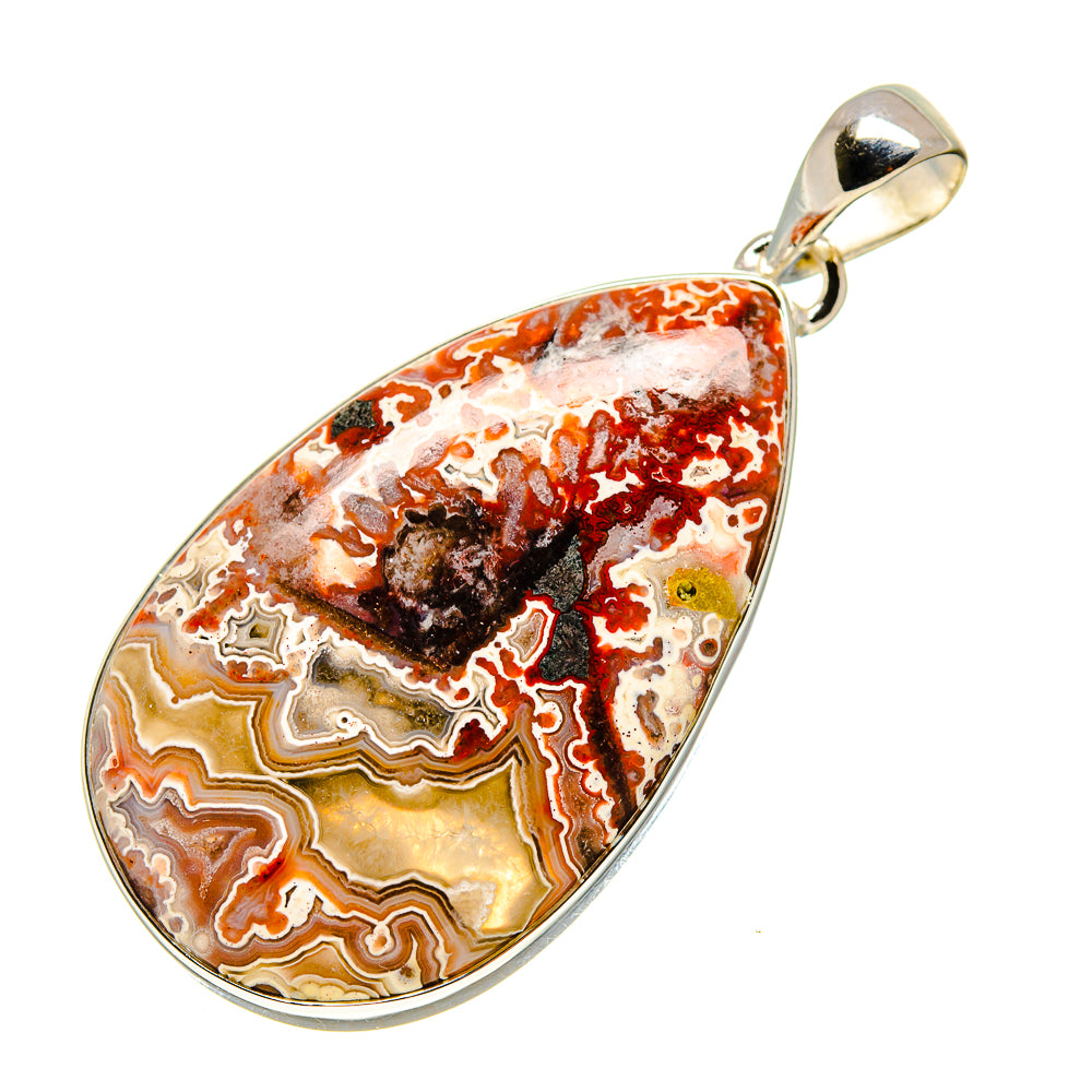 Crazy Lace Agate Pendants handcrafted by Anasilvercos - PD755256